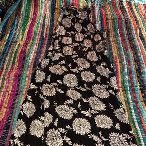 Black and white floral maxi dress